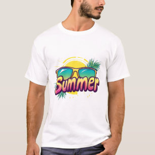 Sommertext - farbenfrohe Sommersonnenbrille T-Shirt