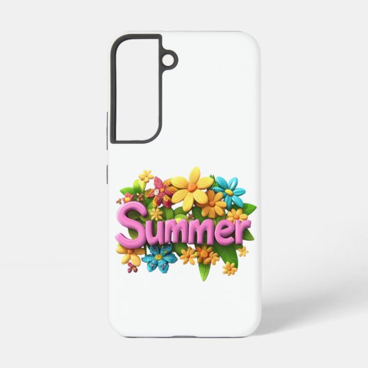 Sommertext mit Blume Samsung Galaxy Hülle (Rückseite)