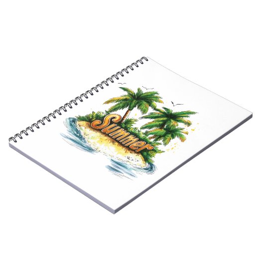 Sommertext - tropische Sommerinsel Notizblock (Linke Seite)