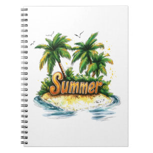 Sommertext - tropische Sommerinsel Notizblock