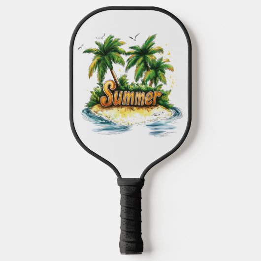 Sommertext - tropische Sommerinsel Pickleball Schläger (Vorderseite)