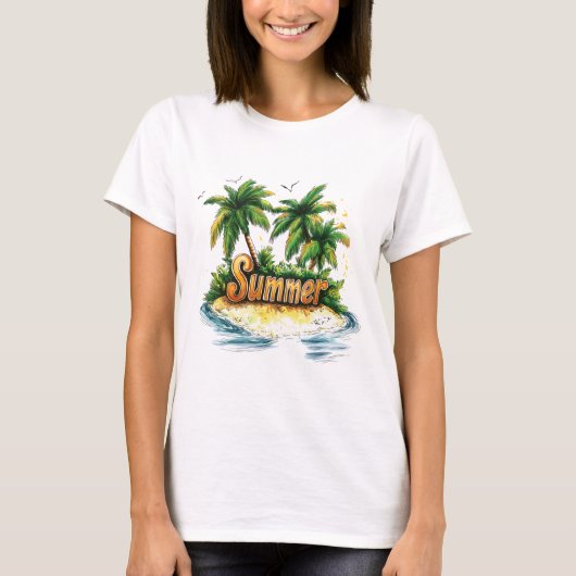 Sommertext - tropische Sommerinsel T-Shirt (Vorderseite)
