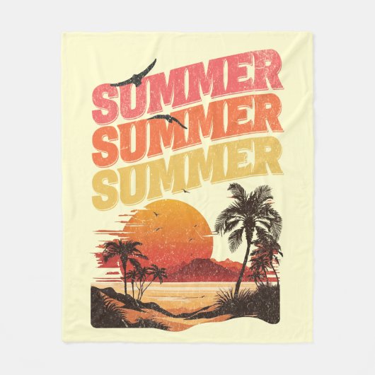 Sommertextdesign Fleecedecke (Vorderseite)