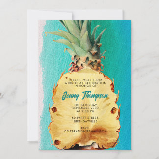 Sommertropische Ananas-Früchte Geburtstagsparty Einladung