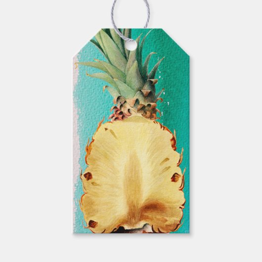 Sommertropische Ananas-Früchte Geburtstagsparty Geschenkanhänger (Vorderseite)