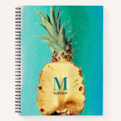 Sommertropische Ananas-Fruchtmonogramm Notizblock (Vorderseite)