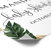 Sommertropische Blätter Golddusche Begrüßung Poster (Ecke)