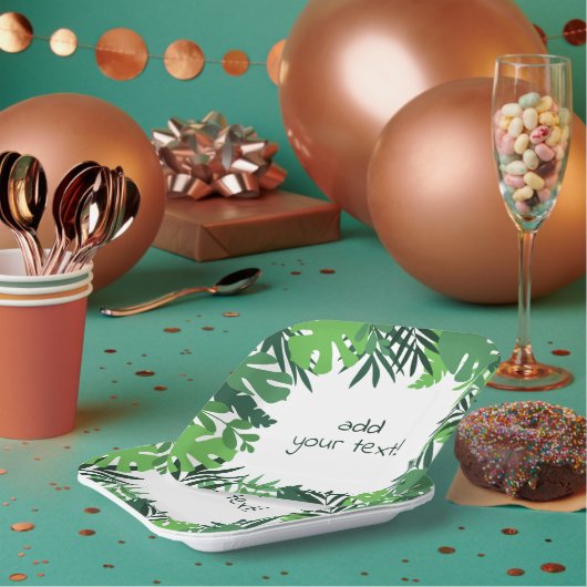 Sommertropischer Dschungel verlasse Sondertext Pappteller (Multi)