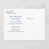 Sommertropisches modernes Foto Hochzeit rett Datum Ankündigungspostkarte (Rückseite)