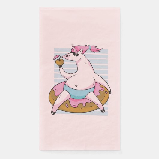 Sommerunicorn auf Donut Infleable Serviette (Vorderseite)