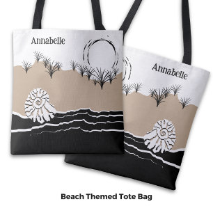 Sommeruntergang Dünen Sand Meeresschale Name Tasche