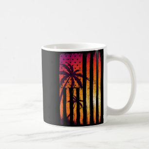 Sommeruntergang Palmen Amerikanische Flagge Cool F Kaffeetasse