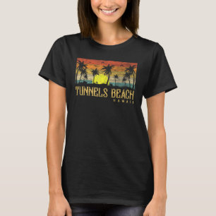 Sommeruntergang Palmenbaum Vintage Hawaii Tunnels T-Shirt