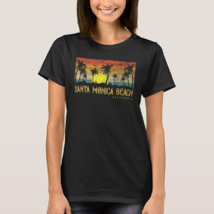 Sommeruntergang PalmTree Vintage Kalifornien Santa T-Shirt