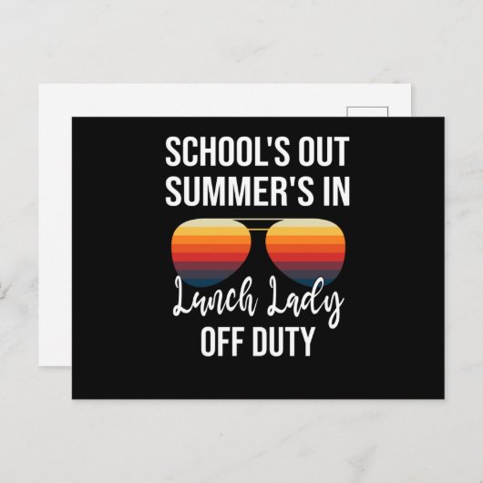 Sommerurlaub Abschluss Mittag-Schulessen Mittagess Postkarte (Vorne/Hinten)