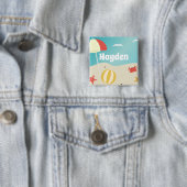 Sommerurlaub am Meer Personalisiert Button (Beispiel)