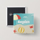 Sommerurlaub am Meer Personalisiert Button (Vorne & Hinten)