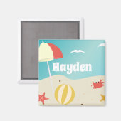 Sommerurlaub am Meer Personalisiert Magnet (Vorderseite/Rückseite)