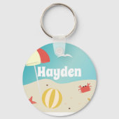 Sommerurlaub am Meer Personalisiert Schlüsselanhänger (Rückseite)