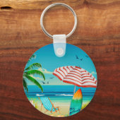 Sommerurlaub am Strand, Entspannung Schlüsselanhänger (Vorderseite)