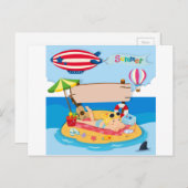 Sommerurlaub am Strand Feiertagspostkarte (Vorne/Hinten)