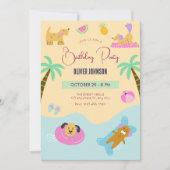 Sommerurlaub am Strand Geburtstag Einladung (Vorderseite)