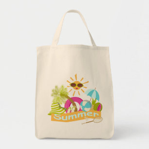 Sommerurlaub am Strand lächelnd Sonne in Sonnenbri Tragetasche