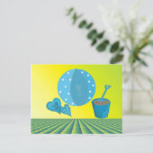 Sommerurlaub am Strand Postkarte (Stehend Vorderseite)