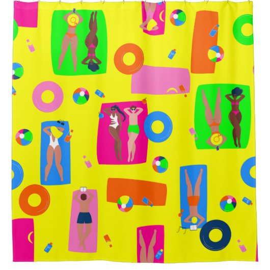 Sommerurlaub am Strand Sonnenbäder Duschvorhang (Vorderseite)