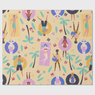 Sommerurlaub an den tropischen Palmen Krabben Geschenkpapier