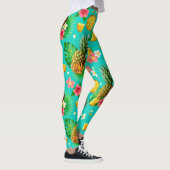 Sommerurlaub Ananas Gelb Grün Leggings (Rechts)