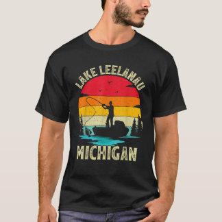 Sommerurlaub Angeln Vintage Retro Michigan Lee T-Shirt