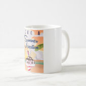 Sommerurlaub Cartoon Reiseplakat Kaffeetasse (VorderseiteRechts)