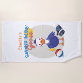 Sommerurlaub Gänse Niedlich Personalisiert Strandtuch (Vorderseite)