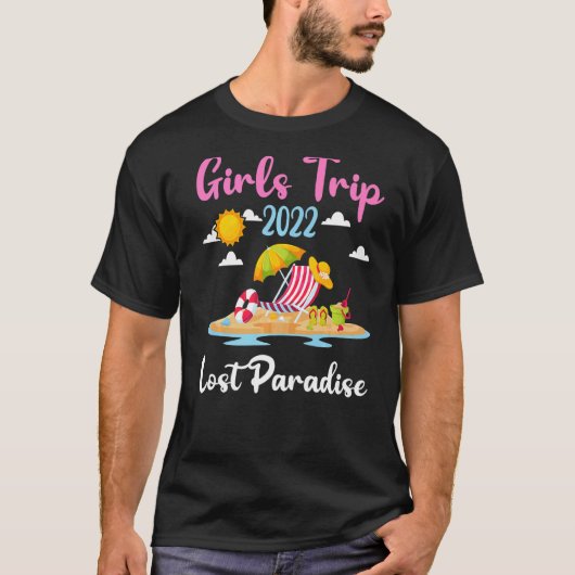 Sommerurlaub Girls Reise 2022 Lost Paradies Strand T-Shirt (Vorderseite)