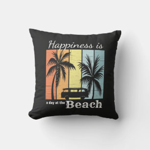 Sommerurlaub Glück ist ein Tag am Strand Kissen