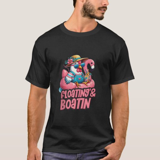 Sommerurlaub Hähnchen schwimmendes Boot Sommer VI T-Shirt (Vorderseite)