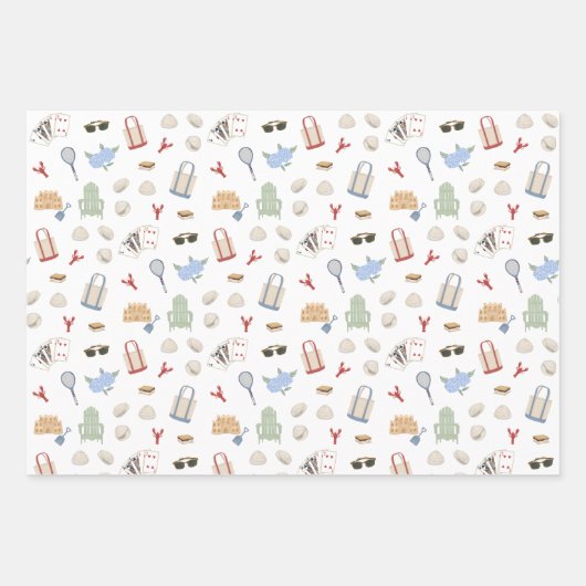 Sommerurlaub in Neuengland Geschenkpapier Set (Vorderseite)