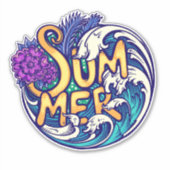 Sommerurlaub in Tropical Beach Aufkleber (Vorderseite)