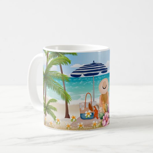 Sommerurlaub, Luxusurlaub am Meer Kaffeetasse (Vorderseite Links)