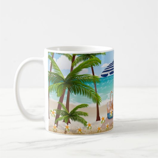 Sommerurlaub, Luxusurlaub am Meer Kaffeetasse (Links)
