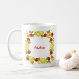 Sommerurlaub Minimalistisches Niedliches Obst ist Kaffeetasse