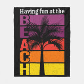 Sommerurlaub mit Spaß im Retro Beach Fleecedecke (Vorderseite)
