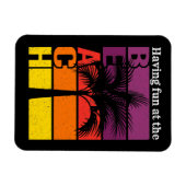 Sommerurlaub mit Spaß im Retro Beach Magnet (Horizontal)