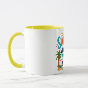Sommerurlaub-Modus Ein Mug Farbige Tropen Tasse