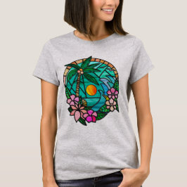 Sommerurlaub Ozeanstrand bei Sonnenuntergang T-Shirt