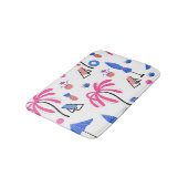 Sommerurlaub: Palmen Bäume Ananas Muster Badematte (Schrägansicht)