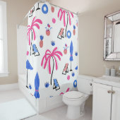 Sommerurlaub: Palmen Bäume Ananas Muster Duschvorhang (Beispiel)