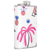 Sommerurlaub: Palmen Bäume Ananas Muster Flachmann (Rechts)