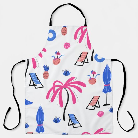 Sommerurlaub: Palmen Bäume Ananas Muster Schürze (Vorderseite)